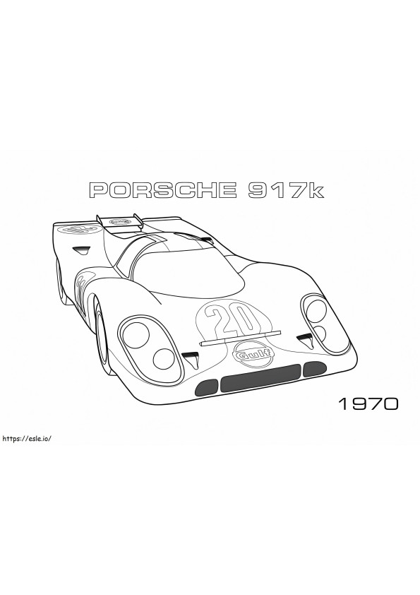 Porsche 917K raceauto kleurplaat