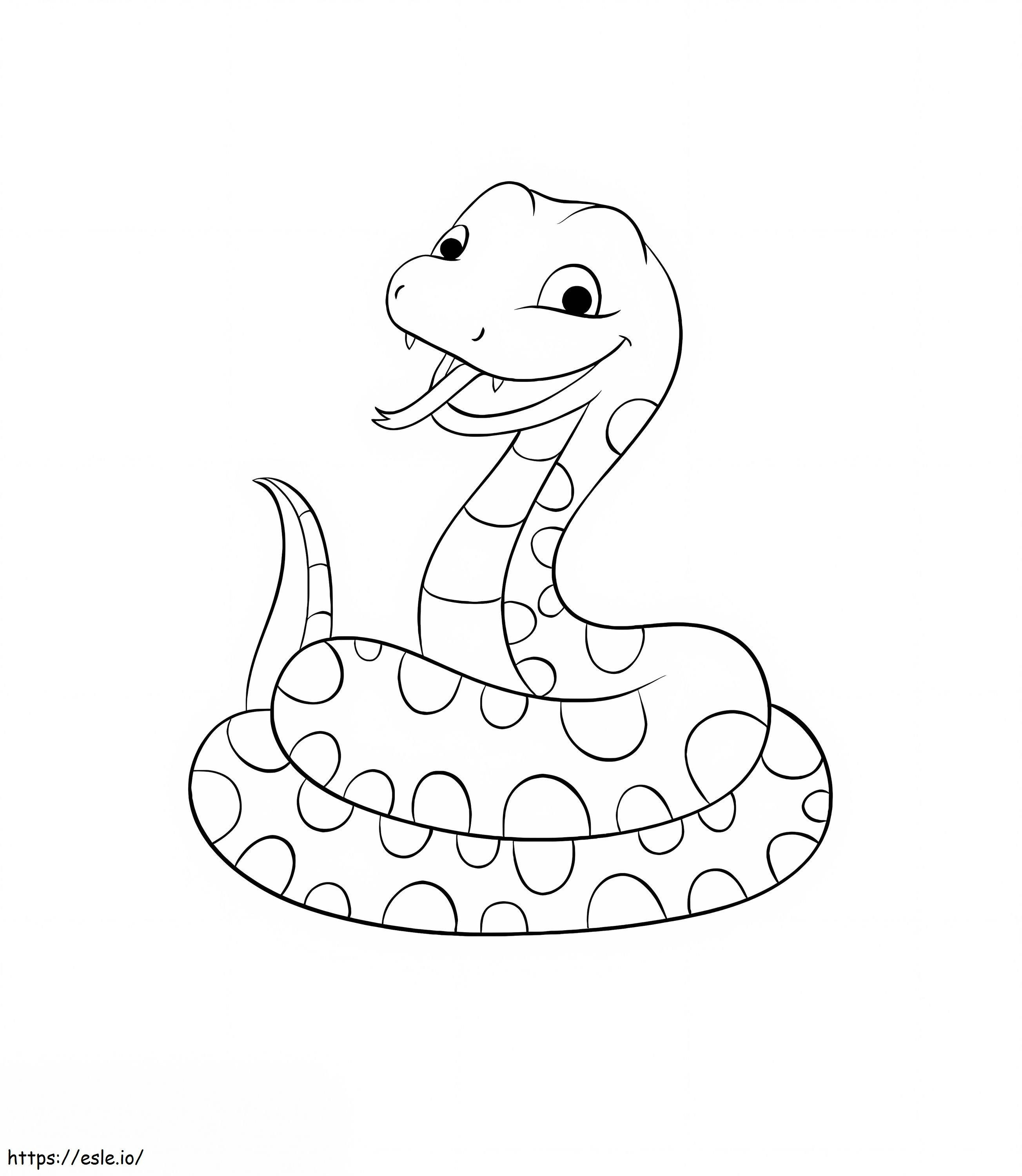 Naurava käärme värityskuva