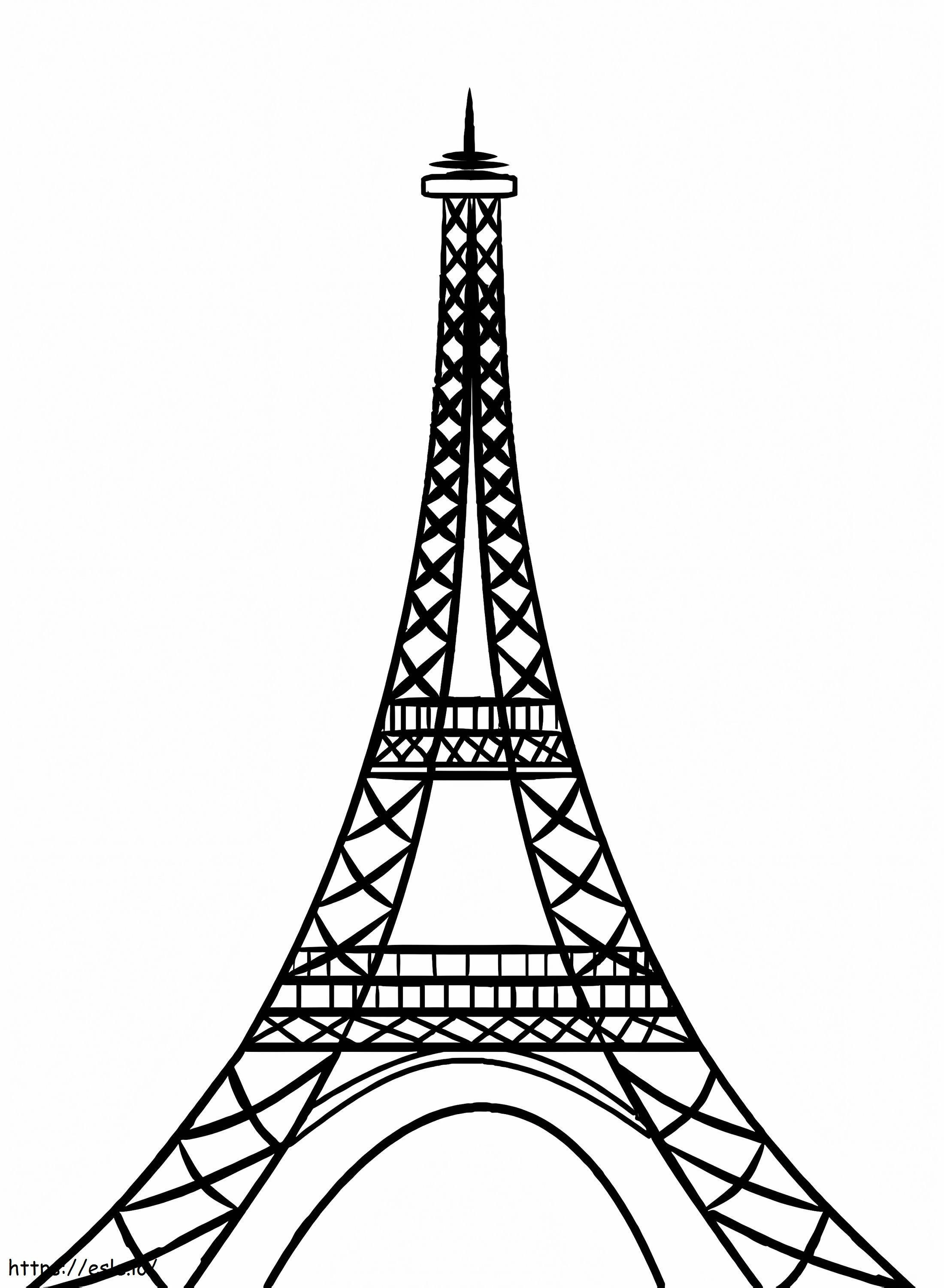 パリのエッフェル塔を描く ぬりえ - 塗り絵