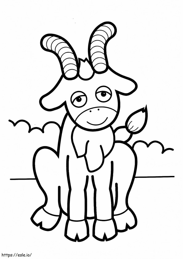 Coloriage Chèvre souriante à imprimer dessin