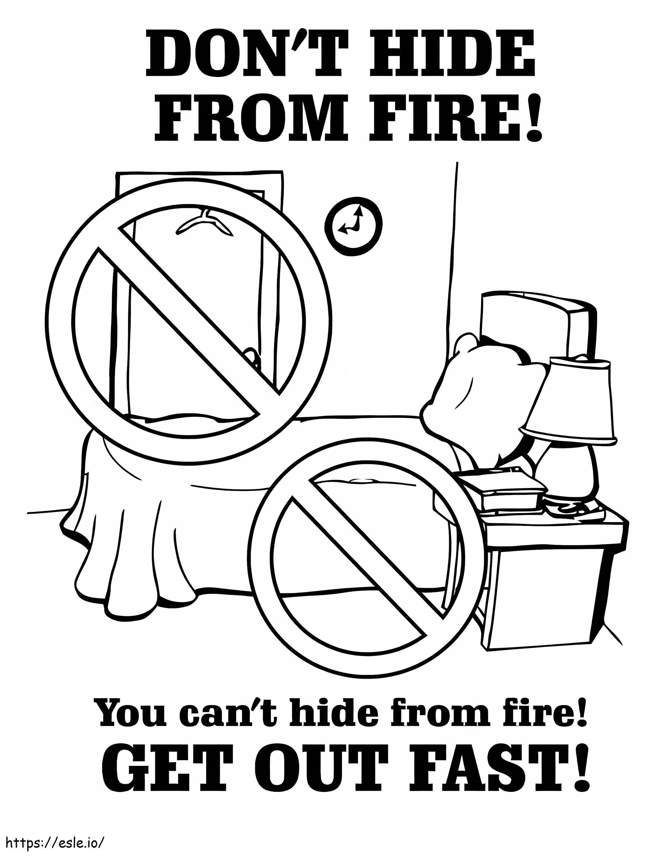 Nu vă ascundeți de incendiu Siguranța la incendiu 1 de colorat