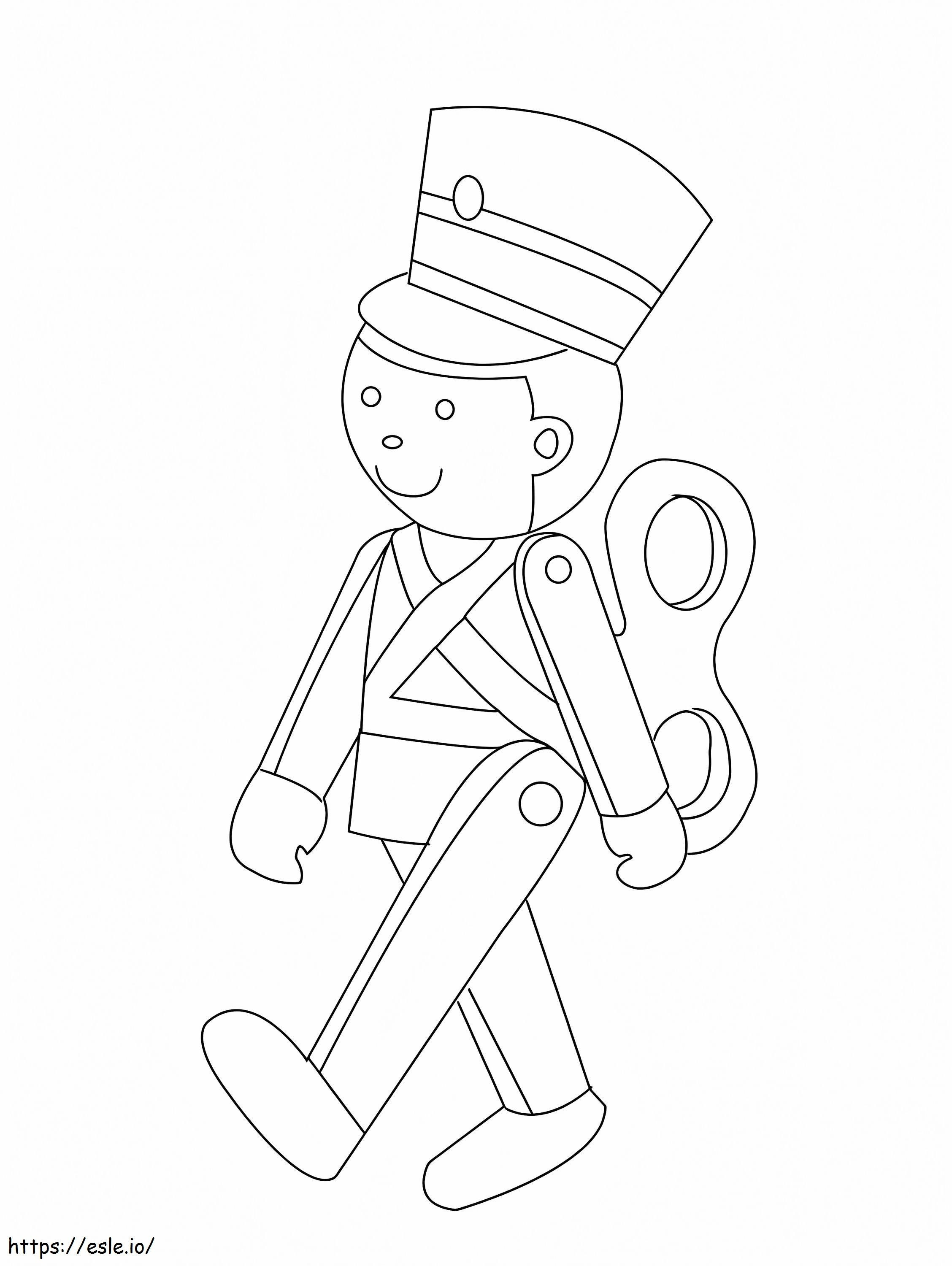Coloriage Soldat de plomb qui marche à imprimer dessin