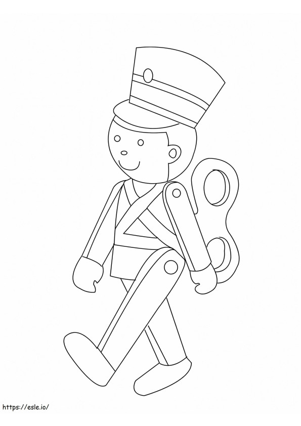 Soldat de jucărie pe jos de colorat