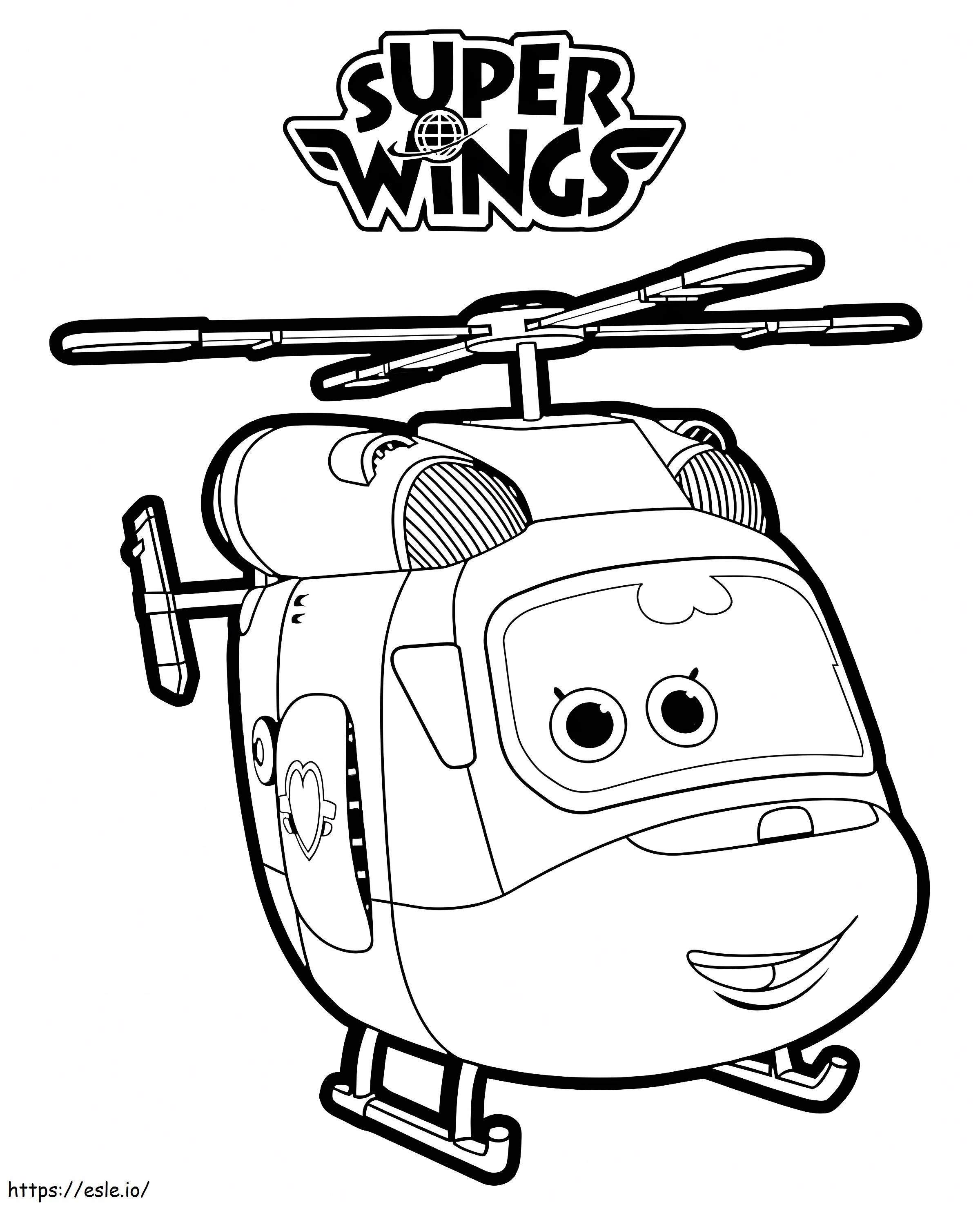 Dizzy Super Wings Smiling coloring page
