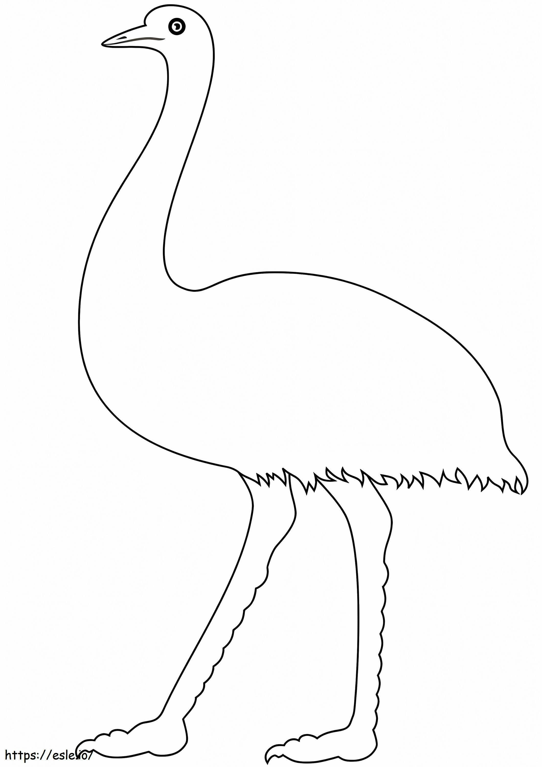 Gemakkelijke emoe kleurplaat kleurplaat