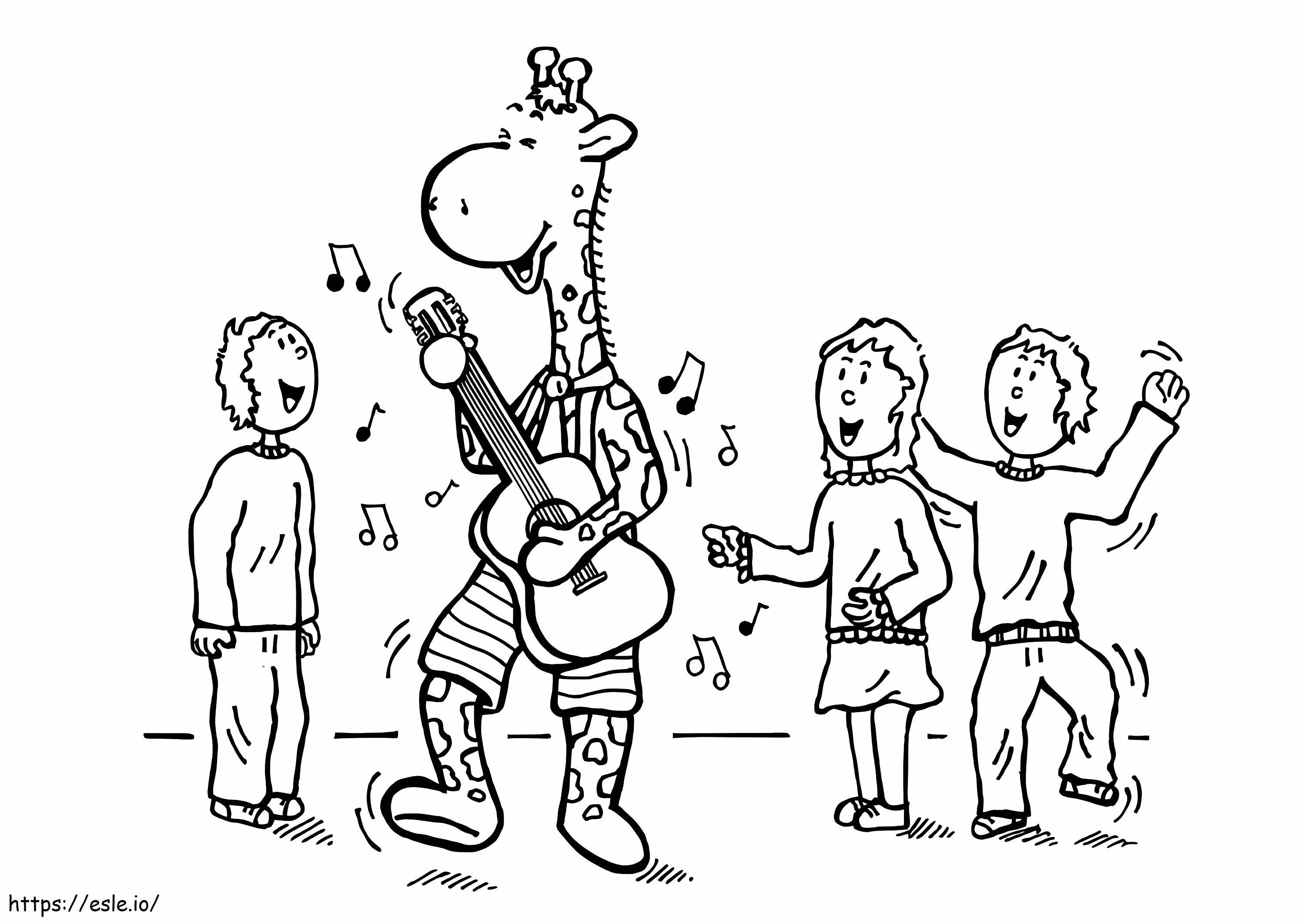 1528509031 Jules Plays Music With His Friends A4 coloring page