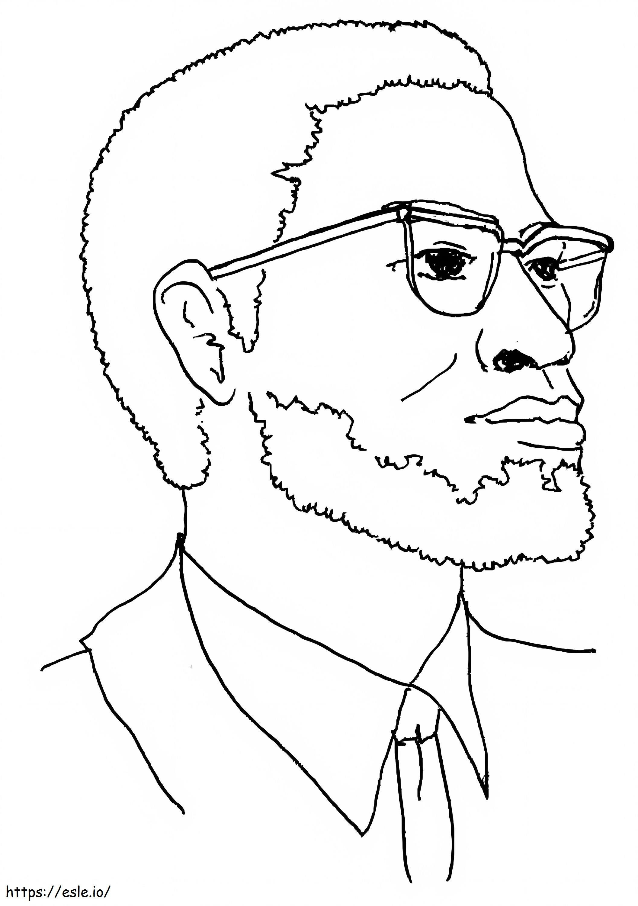 Malcolm X 3 coloring page