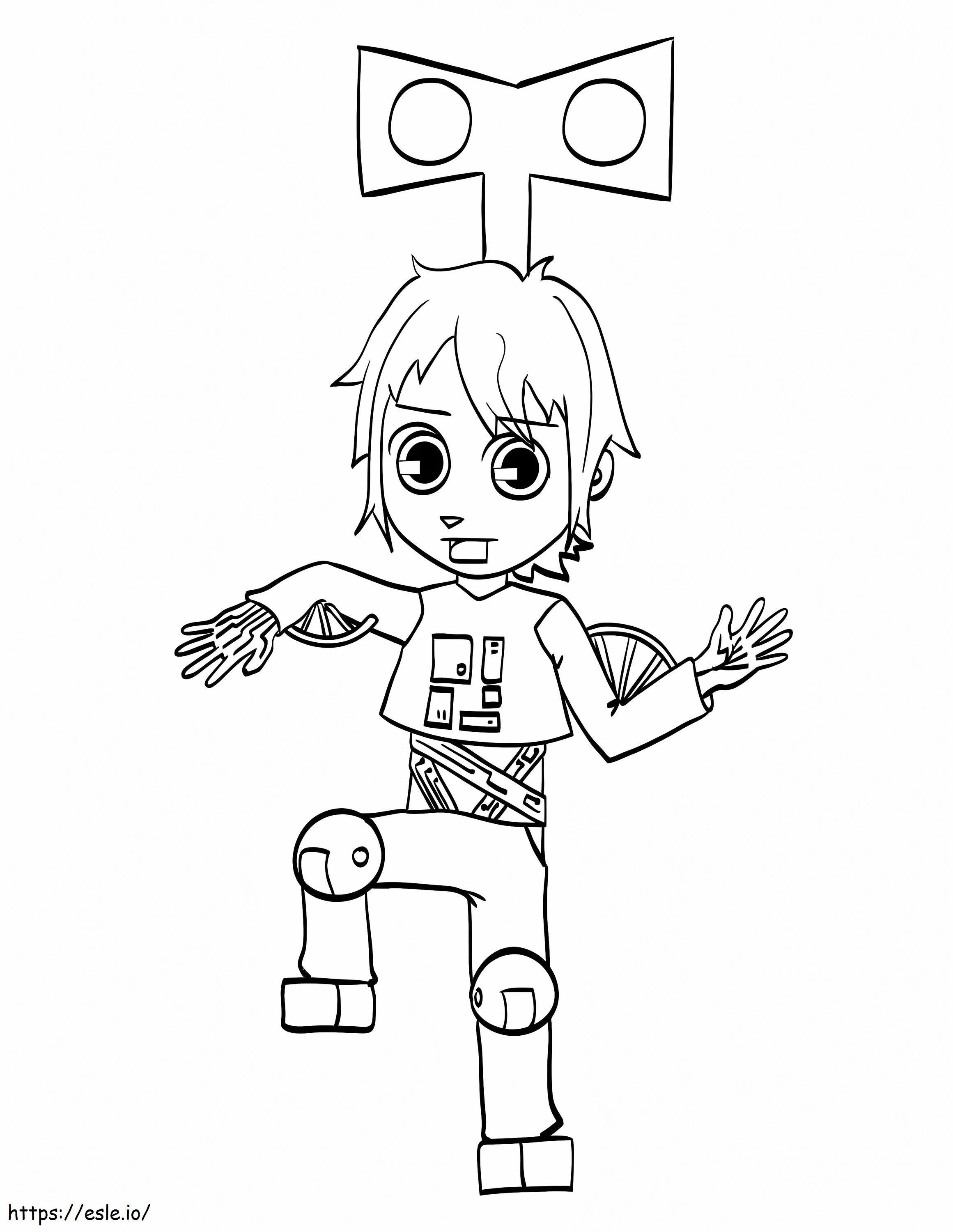 Chico Robot Anime para colorear