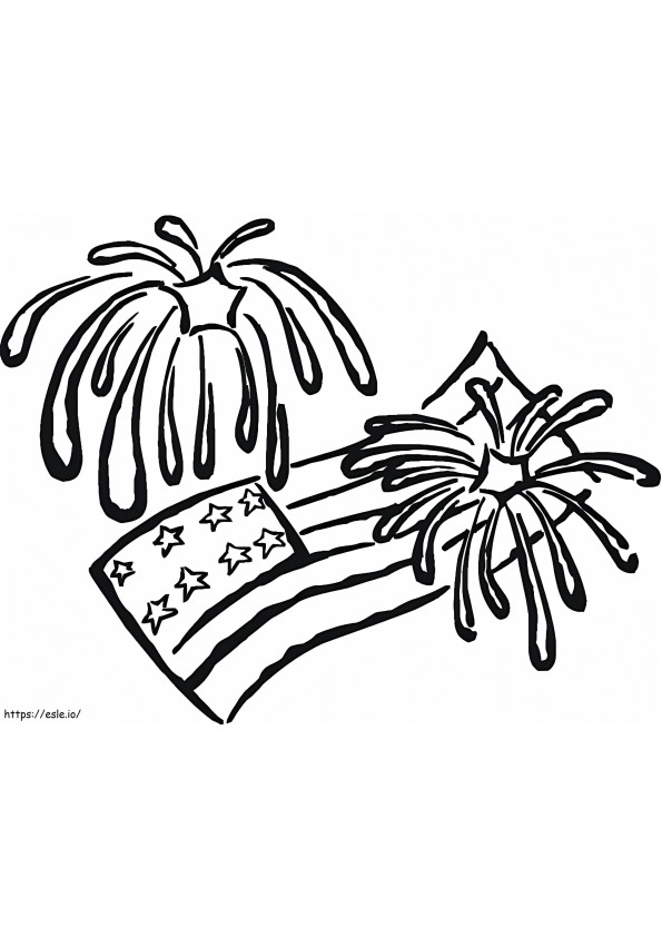 Fireworks In America coloring page