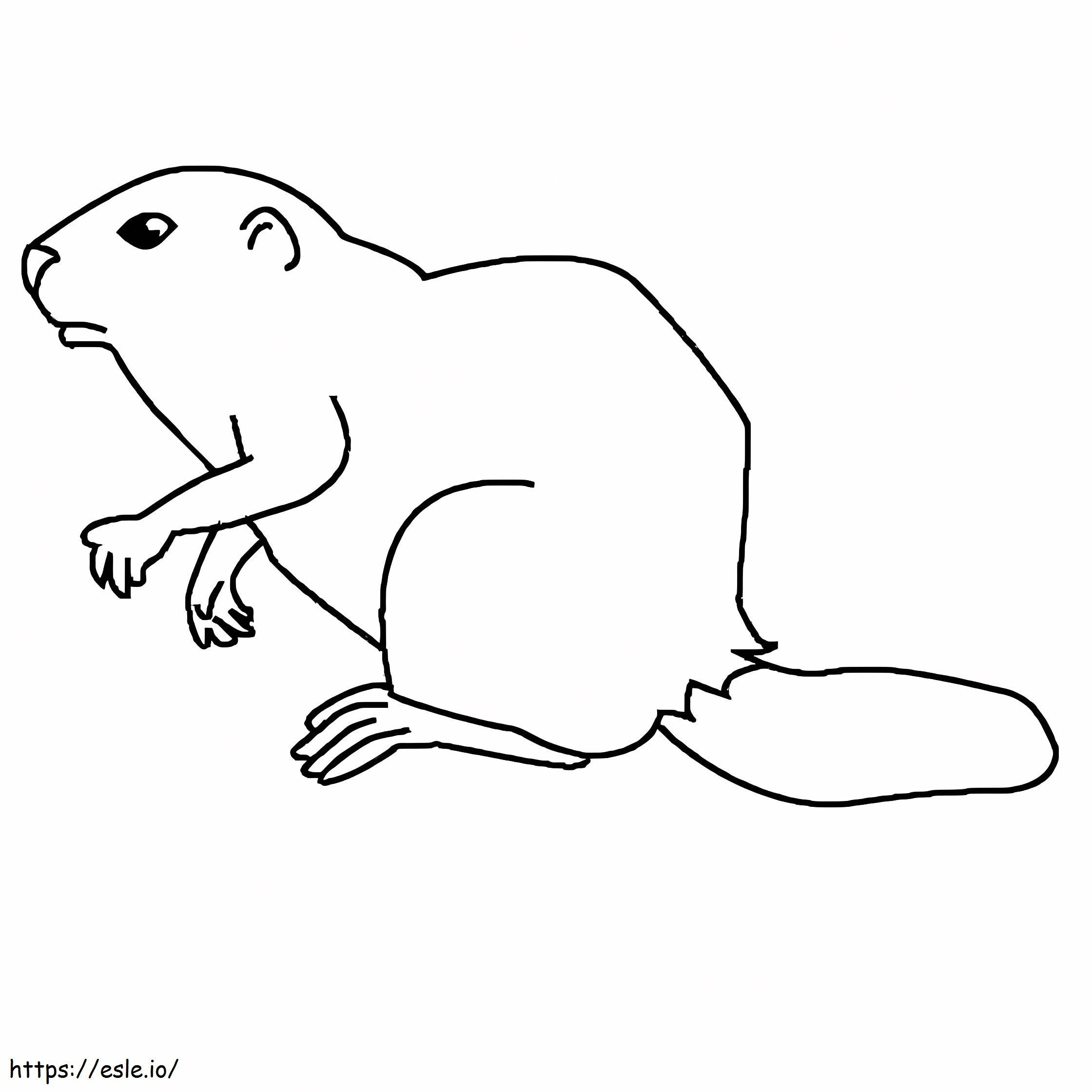 Cute Beaver coloring page