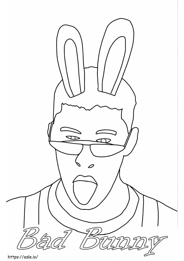 Bad Bunny 1 coloring page