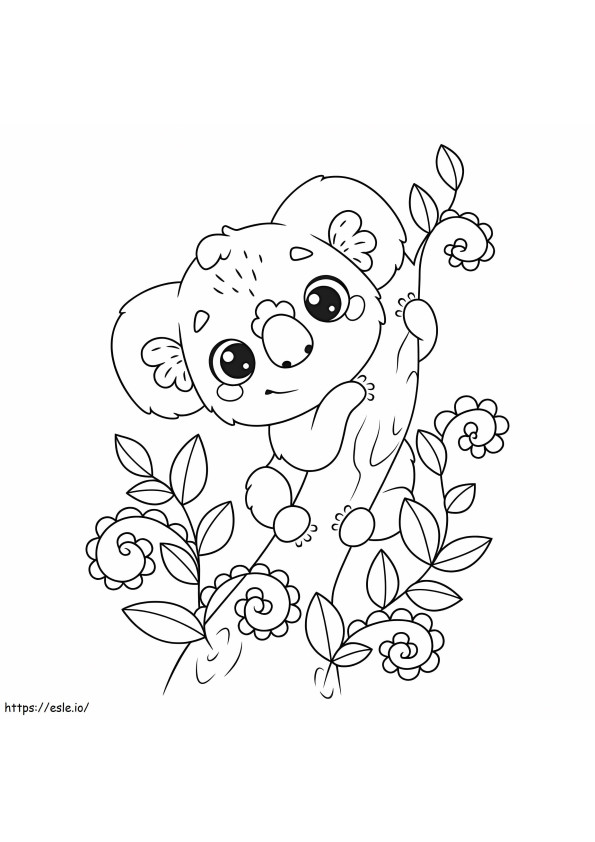 Koala With Flower coloring page