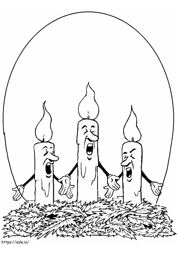 Christmas Candles Singing coloring page