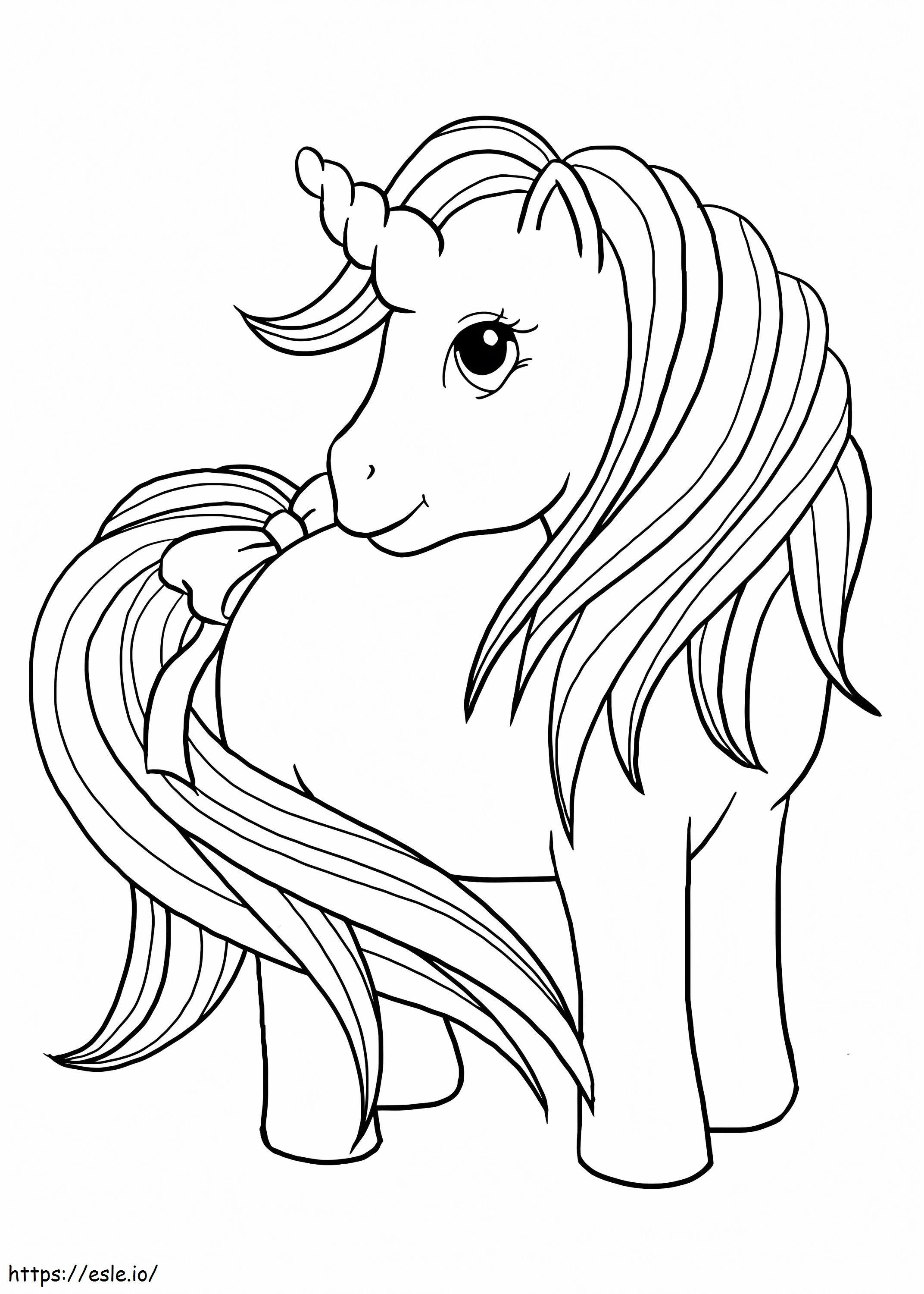 Adorable Unicorn coloring page