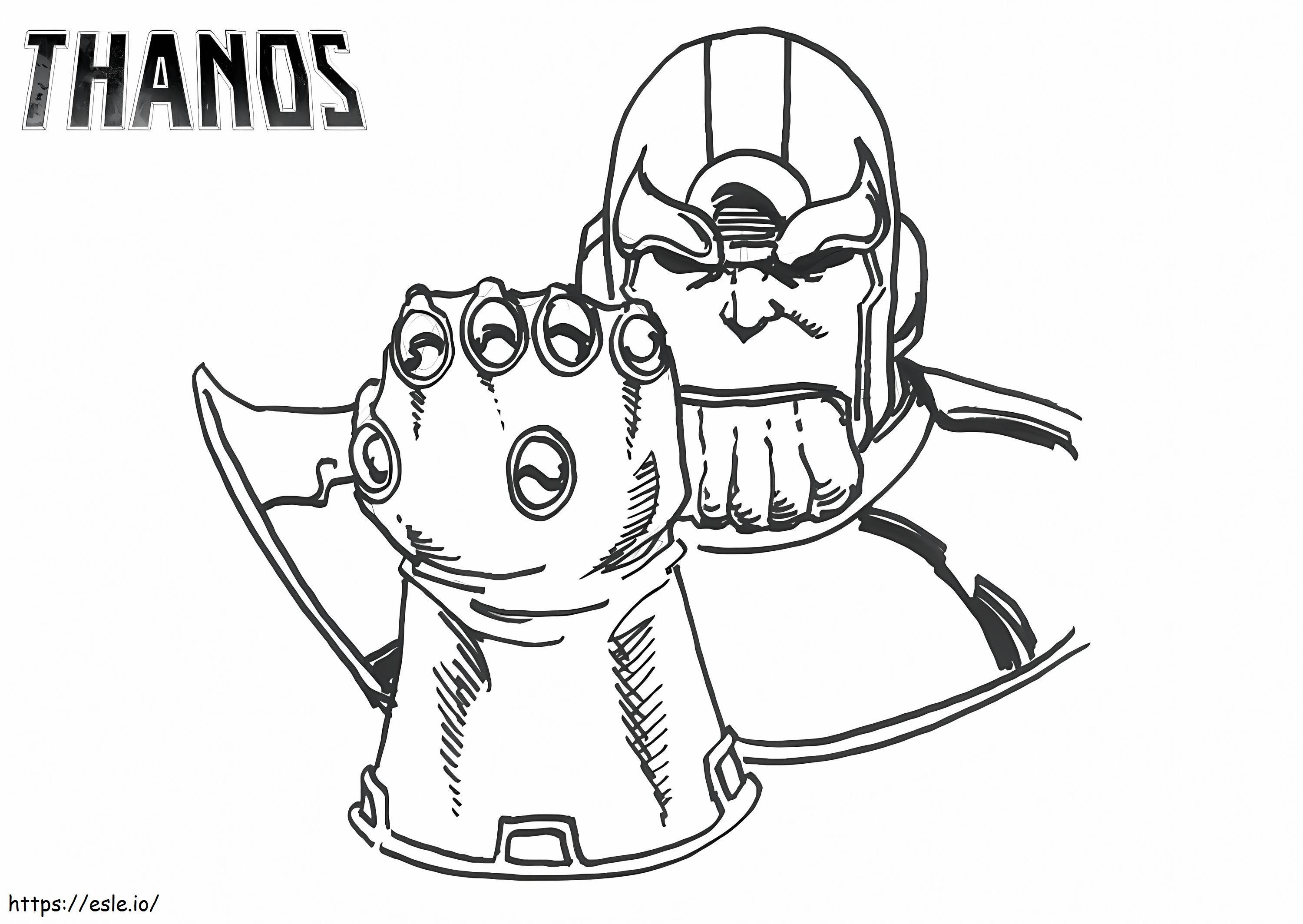 Thanos básico com manopla do infinito para colorir