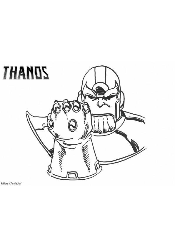 Thanos Dasar Dengan Infinity Gauntlet Gambar Mewarnai