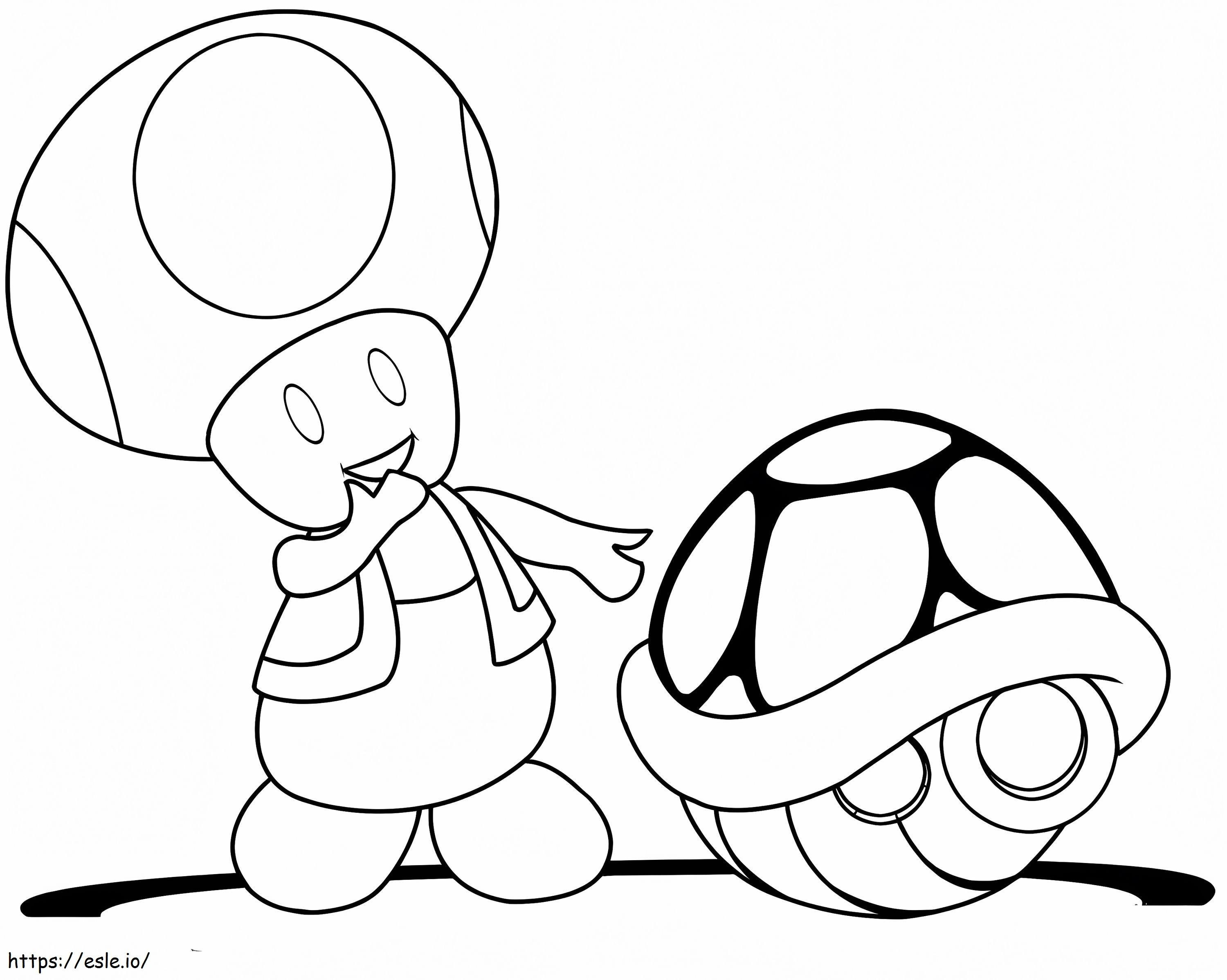 Toad With Green Shell coloring page