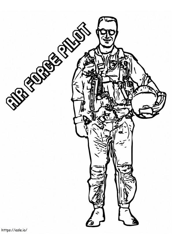 Coloriage Pilote de l'Armée de l'Air à imprimer dessin