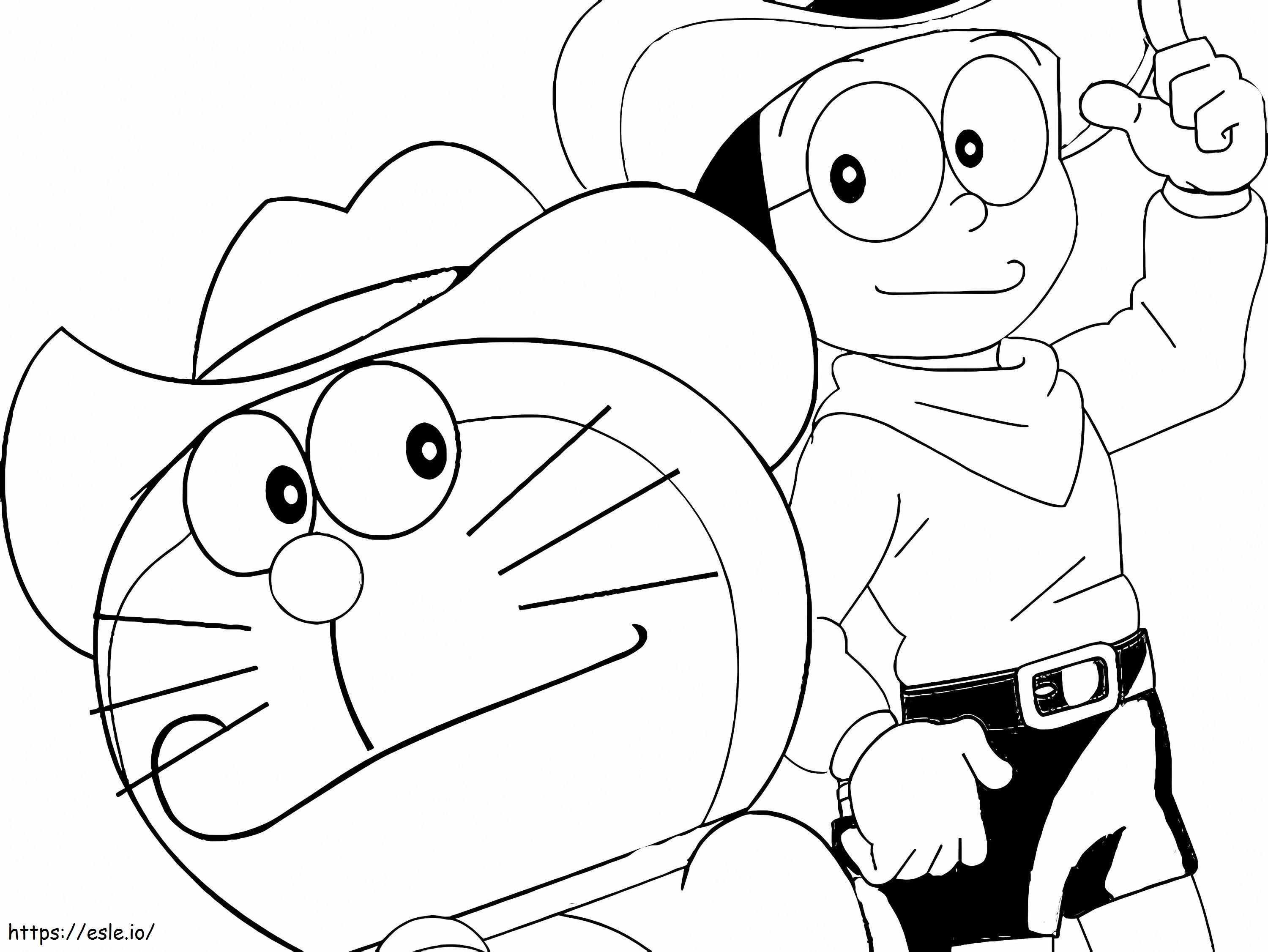 Nobita és Doraemon Cowboy kifestő