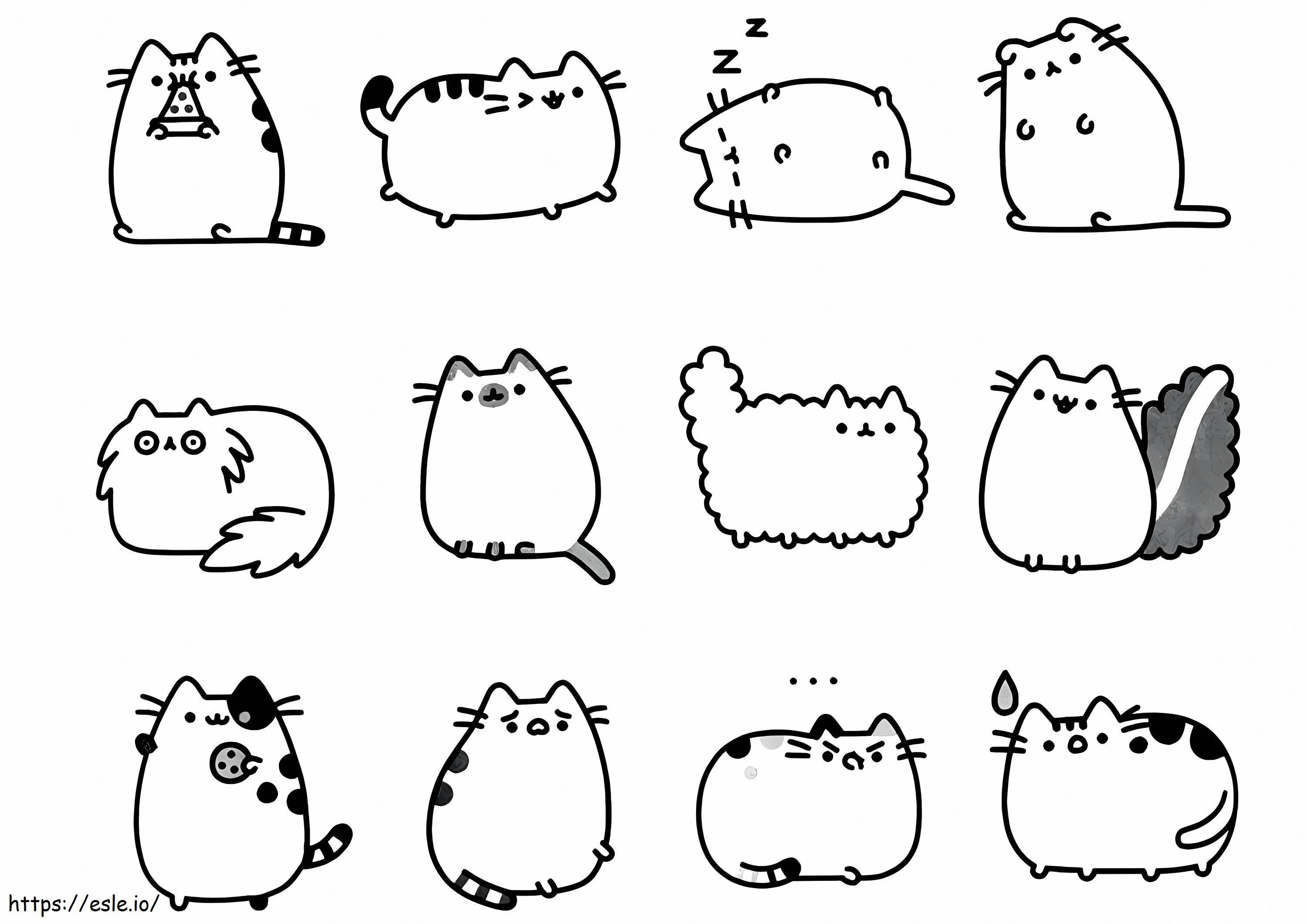 Pusheen Cats 1 coloring page