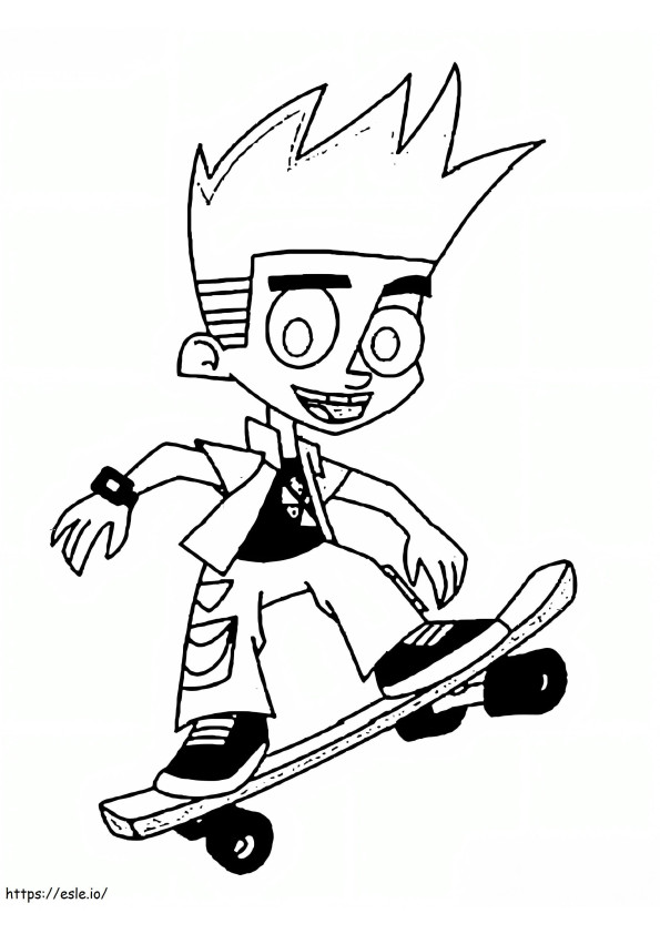 Johnny Test On Skateboard coloring page