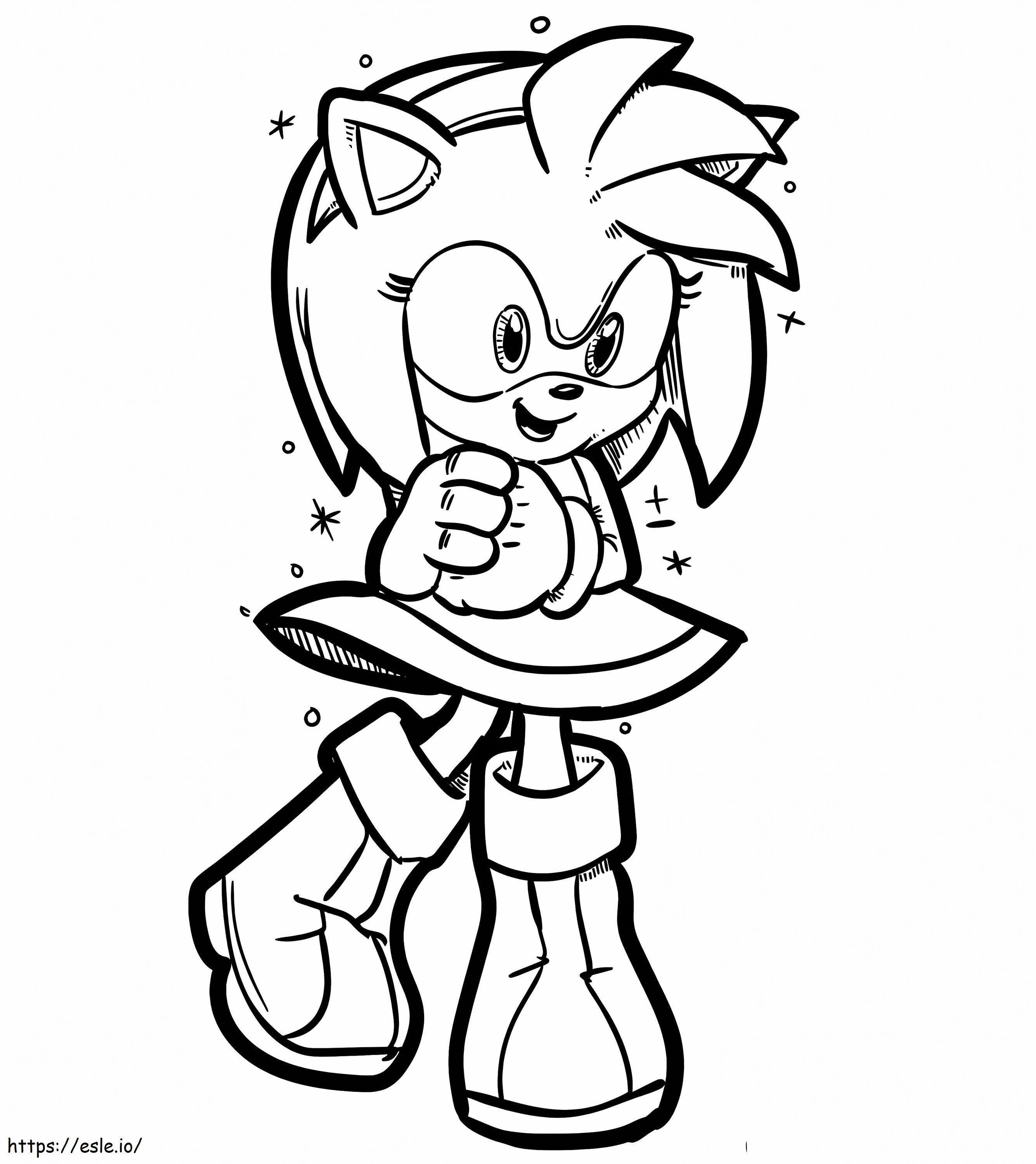 Smiling Amy Rose coloring page
