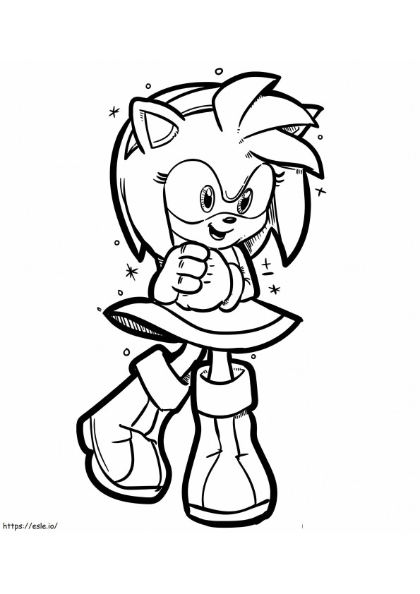 Smiling Amy Rose coloring page