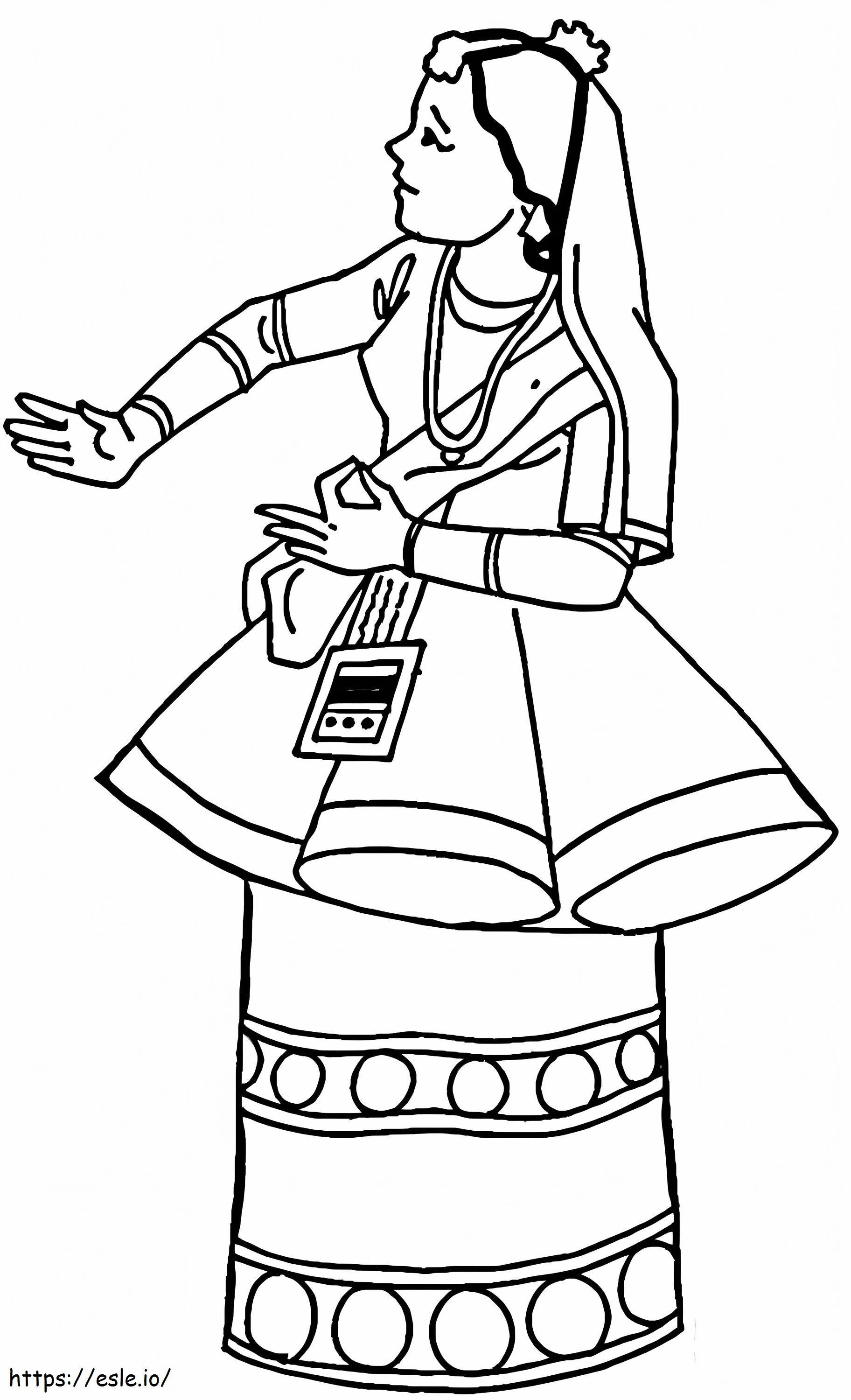 India National Clothing coloring page