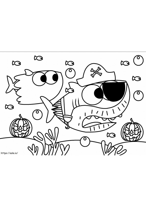 Babyhai-Halloween ausmalbilder
