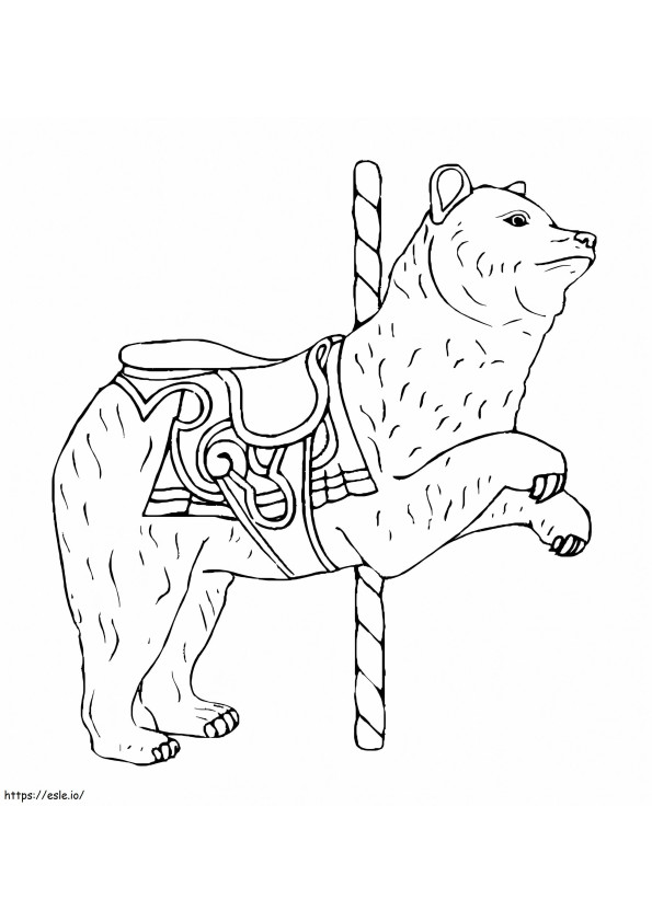 Karuselli karhu värityskuva