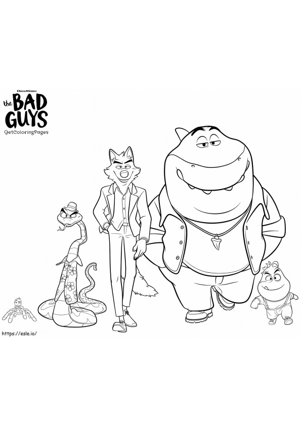 Ingyenesen nyomtatható The Bad Guys kifestő
