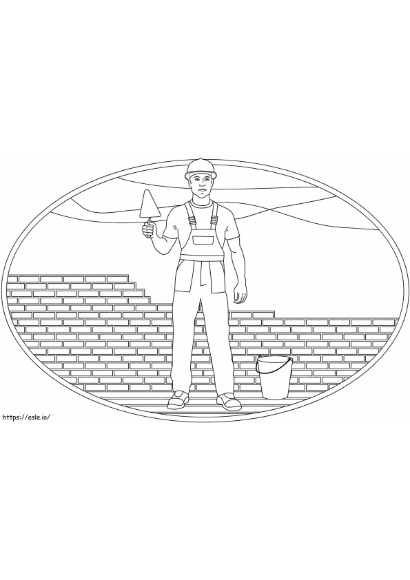 Construction Worker At Work coloring page