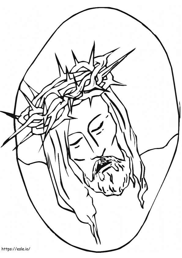 Capul lui Isus de colorat