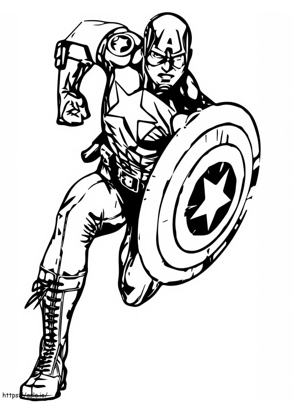 Coloriage Captain America Puissant à imprimer dessin