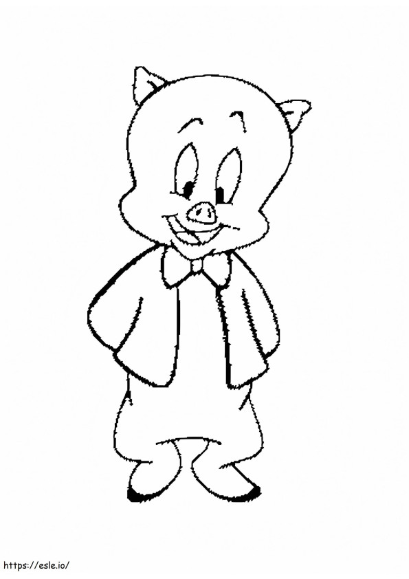 Free Printable Porky Pig coloring page