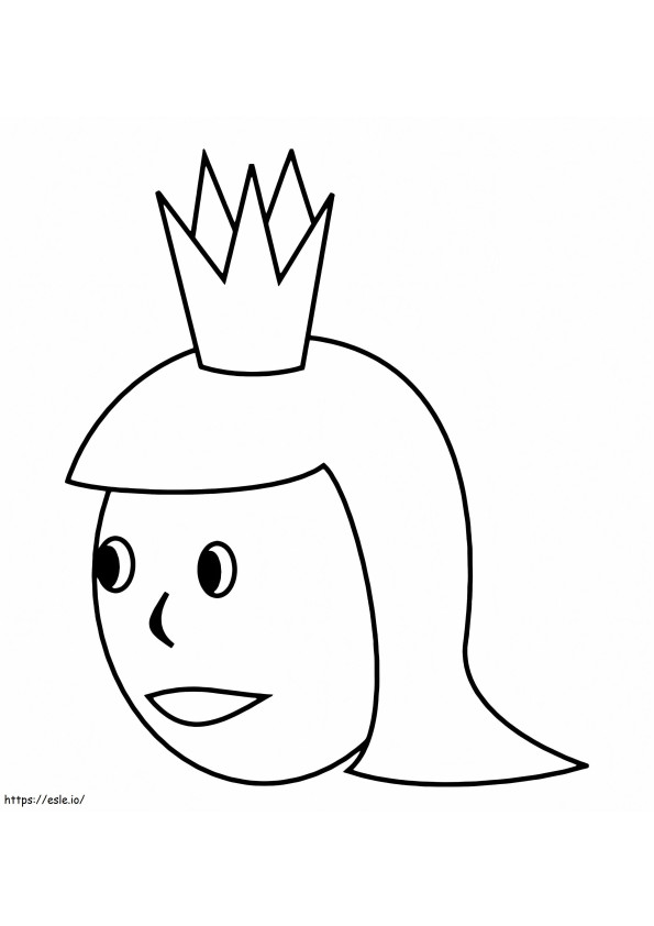Simple Queen Face coloring page