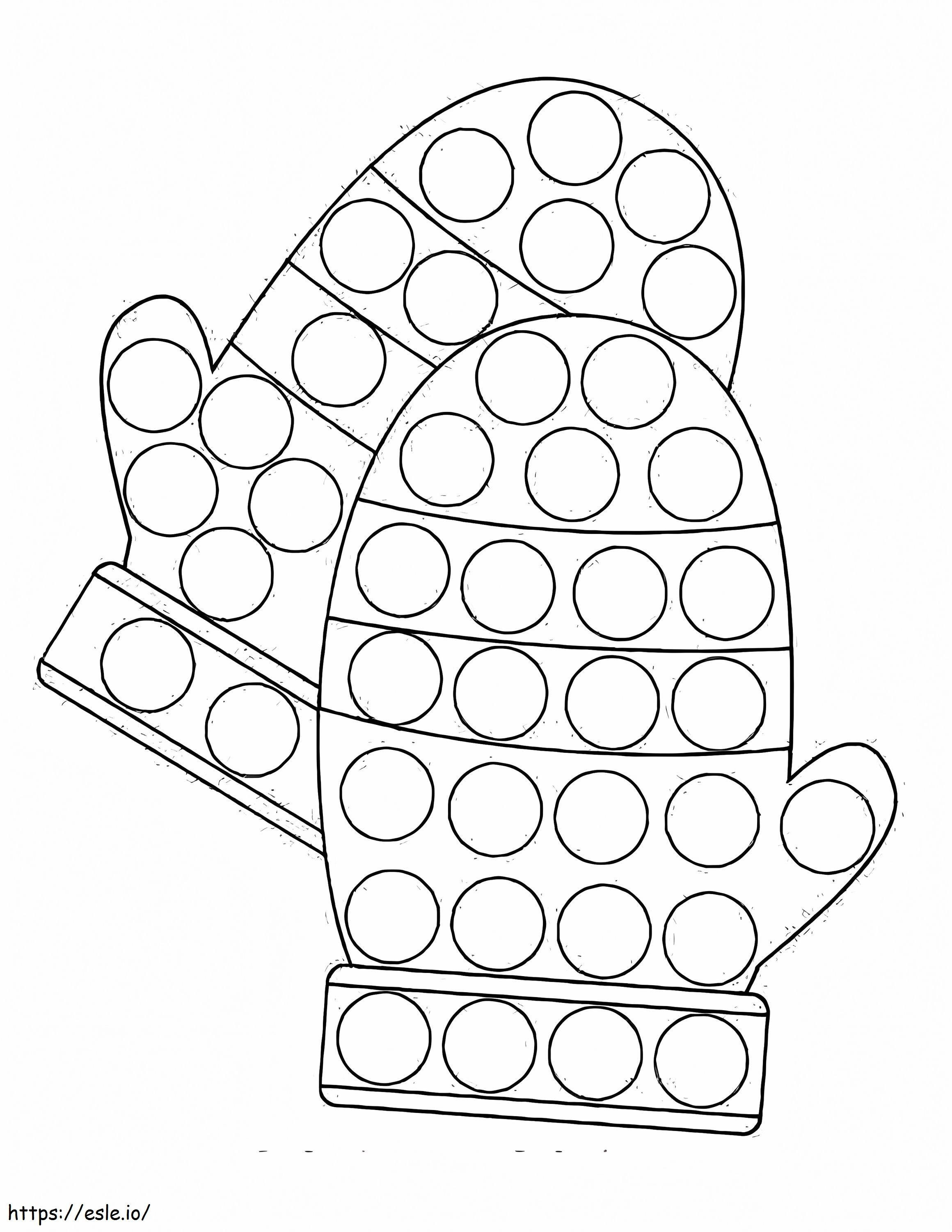 Mittens Dot Marker coloring page