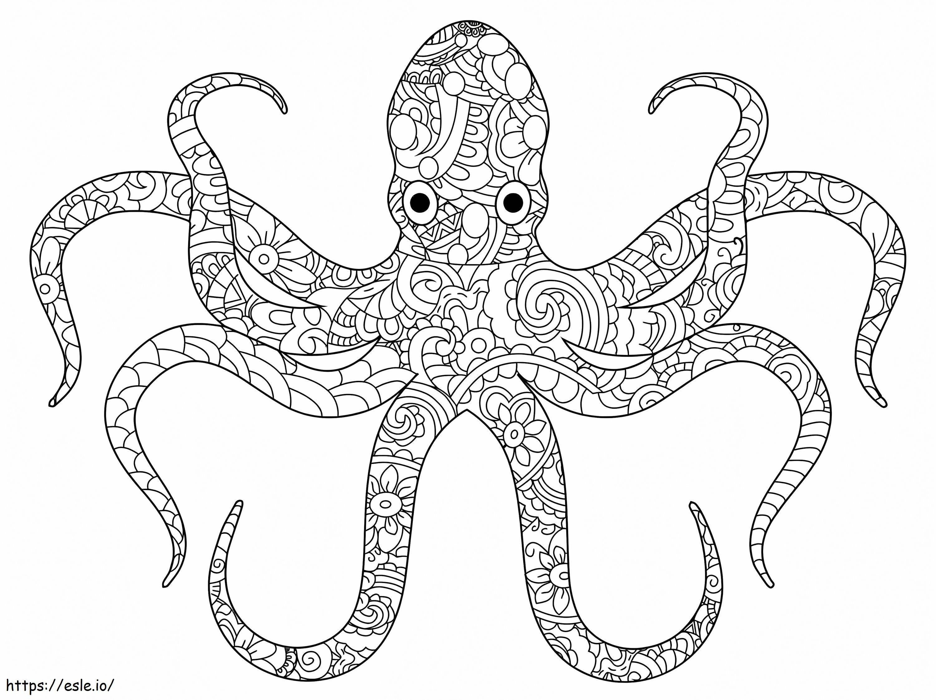 Octopus-mandala kleurplaat kleurplaat