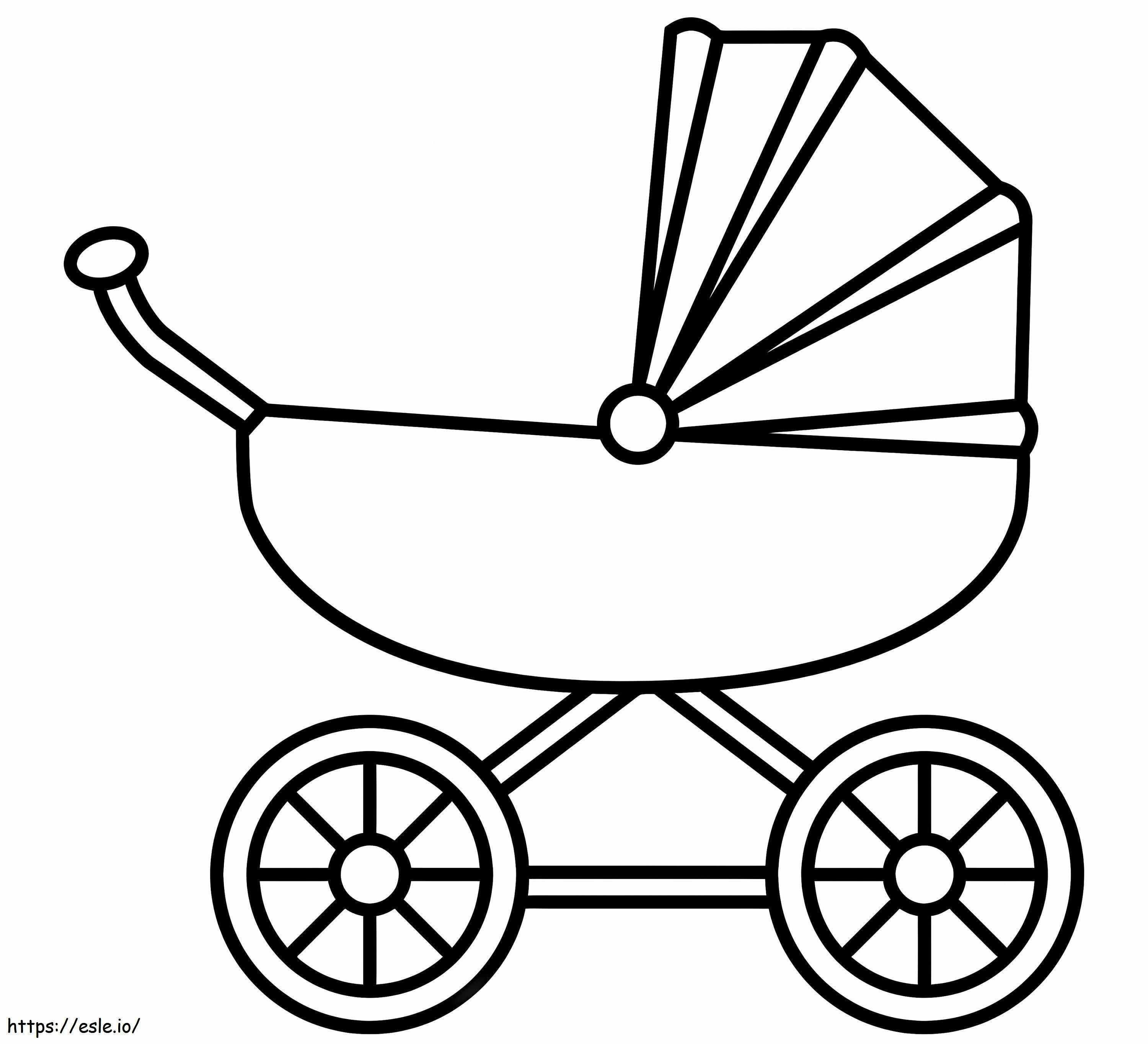 Einfacher Kinderwagen ausmalbilder