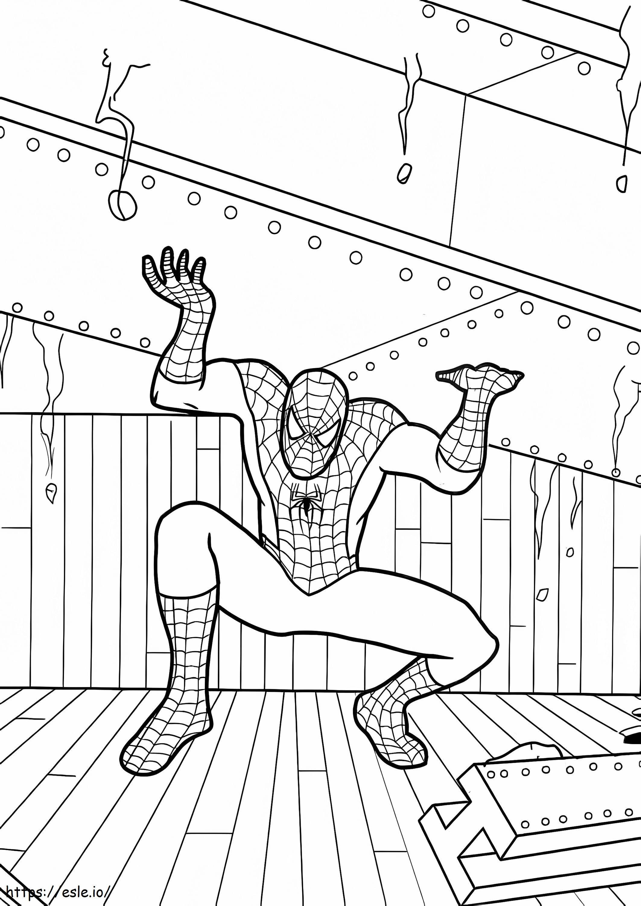 Coloriage Spiderman est très fort à imprimer dessin
