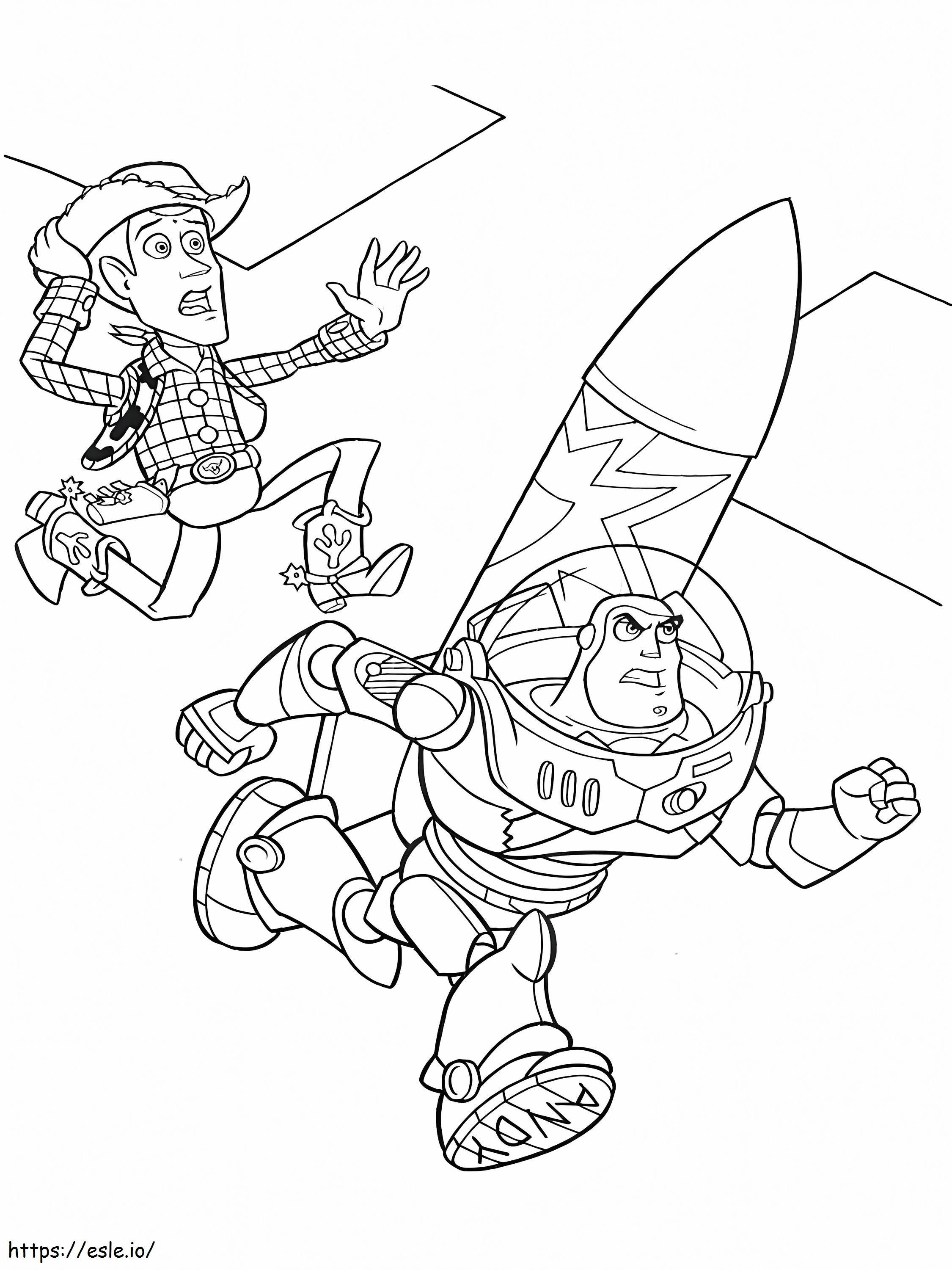 Impresionante Woody y Buzz para colorear