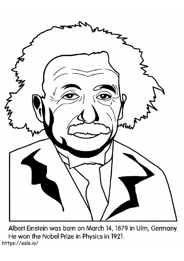 Coloriage Albert Einstein imprimable gratuitement à imprimer dessin