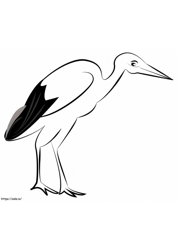 Coloriage Cigogne blanche 1 à imprimer dessin