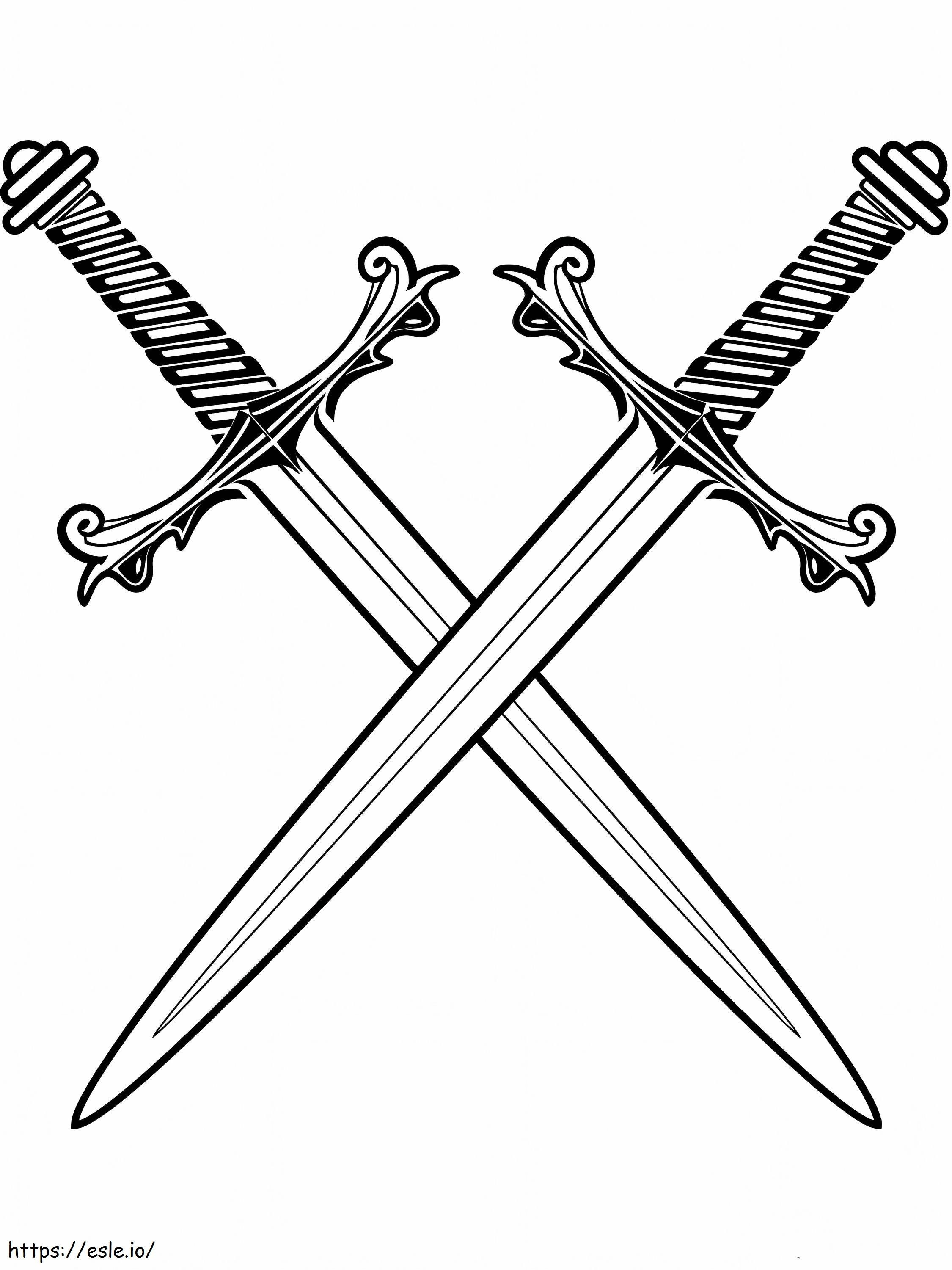 Two Swords coloring page