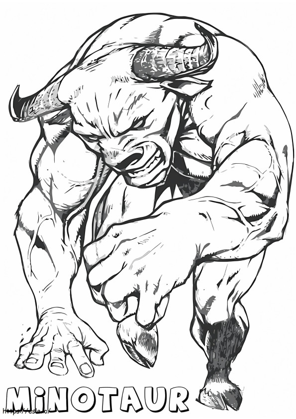 Minotaur Angry coloring page