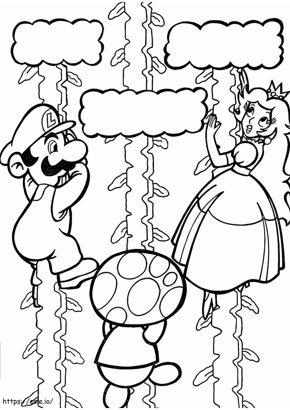 Mario salvează prințesa de colorat