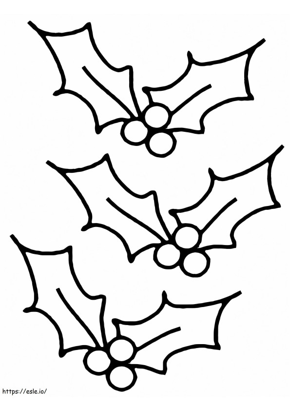 Christmas Holly 7 coloring page