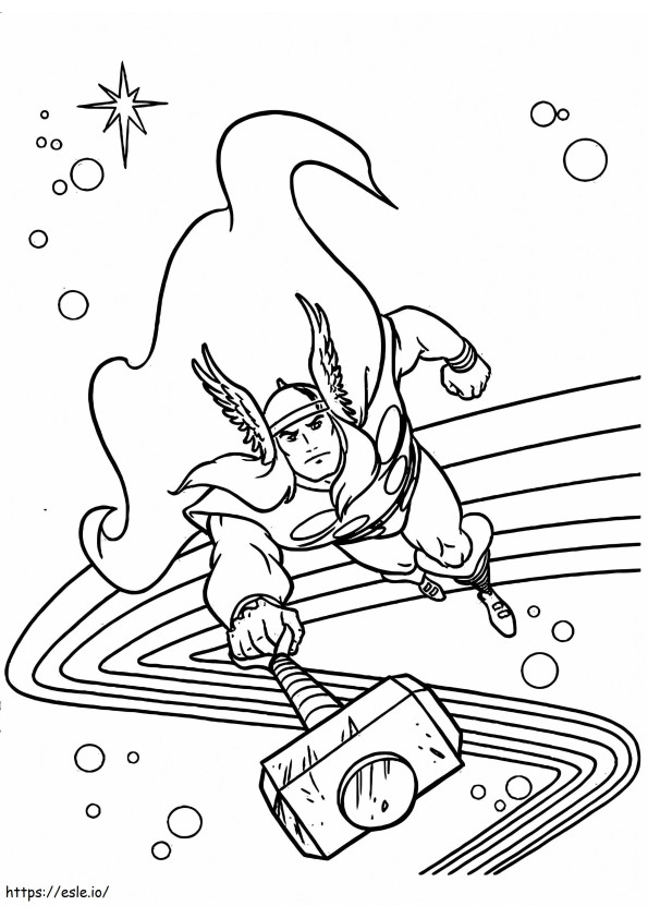 Thor Is Flying coloring page