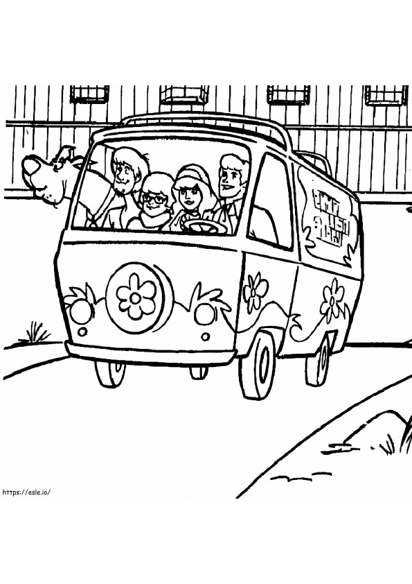 Samochód Scooby Doo kolorowanka