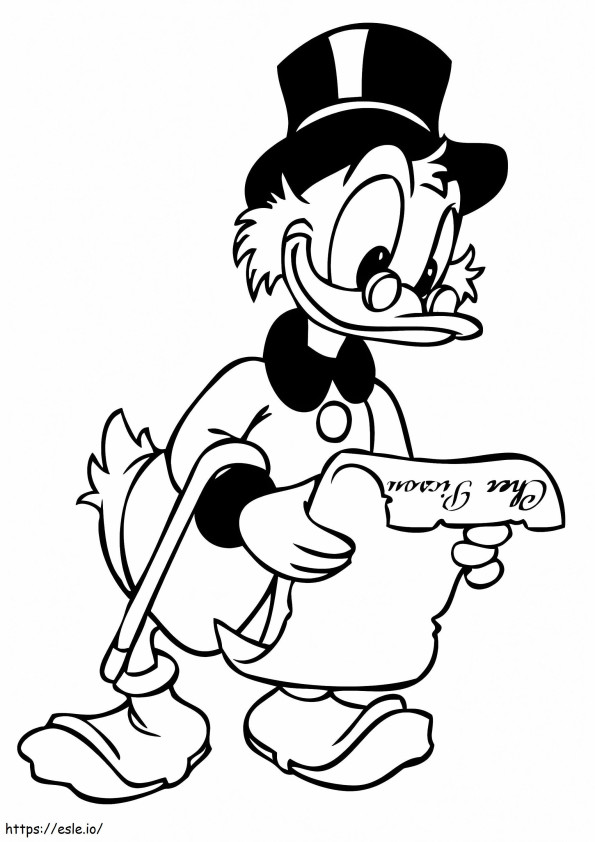 Coloriage Joyeux Scrooge McDuck à imprimer dessin
